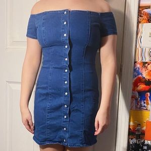 forever 21 button down jean dress